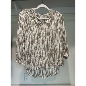 NWT Bobeau‎ Olive Tye Dye Flowy Top Blouse Size XXS